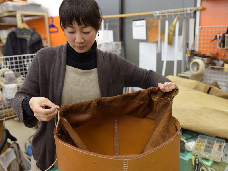 大きな巾着型レジャーバッグ 製作風景9